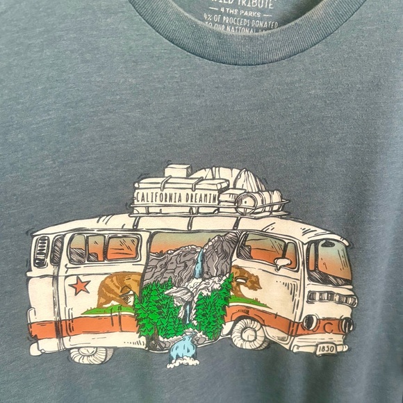 WILD TRIBUTE - 4 The Parks - Forest Green Graphic T-shirt - Picture 3 of 5